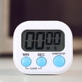 thumbnail image 2 of Temporizador de cocina digital con potente imán, cuenta atrás y cuenta atrás electrónica, alarma sonora, sin pilas (blanco), 2 of 7