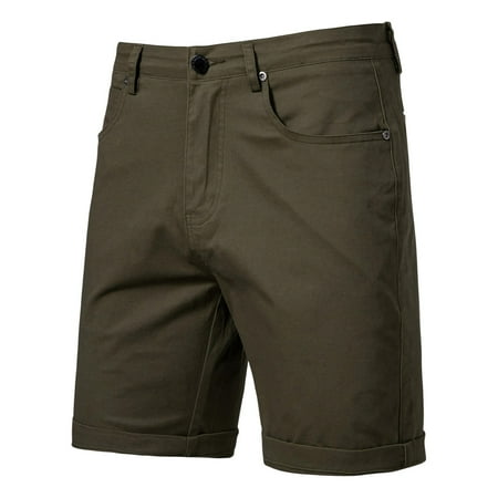 Timoontee Men s Cargo Shorts Summer Casual Straight Shorts Outdoor Hiking Sports Shorts Lightweight Solid Button Up Shorts Army Green 28