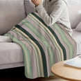 thumbnail image 3 of Green Yellow Striped Blanket Soft Cozy Warm Throw Blanket for Couch, Plush Fuzzy Flannel Fleece Blankets for Sofa, Modern Stripes Art Farmhouse Bed Blankets Lightweight Gifts for Women, 50"x80", 3 of 9