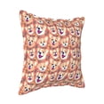 thumbnail image 2 of Bingfone Decorative Pillow Covers 18"x18" Corgi Head with Floal Couch Pillow Cases Modern Farmhouse Covers for Couch Sofa Bed, 2 of 9