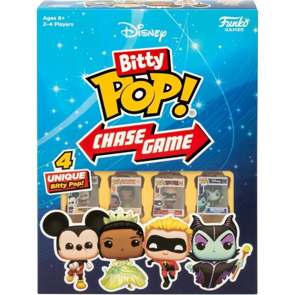 Funko Games Bitty Pop! Chase Game Disney | Easy to Learn, Fast-Paced Gameplay Features Disney Bitty Pop! Figures | 2-4 Players, Ages 6 