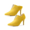 thumbnail image 6 of BLISSFUL STEP Women's Rhiness Stiletto Heel Ankle Booties Yellow 7.5, 6 of 8
