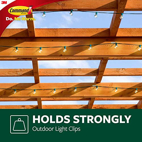  Command Outdoor Light Clips, Damage Free Hanging Outdoor Light  Clips with Adhesive Strips, No Tools Wall Clips for Hanging Outdoor Lights  and Cables, 20 Clear Clips and 24 Command Strips 