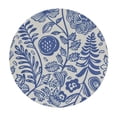 thumbnail image 2 of Nawypu Dark Blue White Round Fitted Tablecloth Summer Theme Bluebells with Curved Round Fitted Table Cover with Elastic Edges Floral Tables, 2 of 7