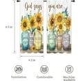 thumbnail image 2 of Sunflower Bible Verse Curtains Christian Quotes Farmhouse Rustic Floral Flower Scripture Rod Pocket Retro Hummingbird Wooden Plant Bedroom Living Room Treatment Fabric 2 Panels 42Wx63H Inch, 2 of 6