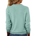 thumbnail image 4 of CIENVNSTG Women's V-Neck Long Sleeve Sweaters-Lightweight Knit Tops Dressy Casual & Business Basic 2026 Spring Outfits Sky Blue 2XL, 4 of 6
