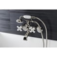 thumbnail image 2 of Kingston Brass KS226PXPN Kingston Wall Mount Clawfoot Tub Faucet with Hand Shower, Polished Nickel, 2 of 7