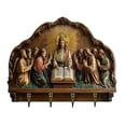 thumbnail image 2 of Dserhfy Wall Mount Key Holder Wooden Carving Jesus Themed Key Organizer Multi-purpose Home Office Entryway Decorative Key Hanger Rack, 2 of 8
