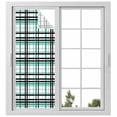 thumbnail image 2 of Teal Black Plaid Window Privacy Film, Farmhouse Teal Black Checkered Static Cling UV Sun Blocking Tint Film Heat Control Windows Films for Bedroom Bathroom, Window Stickers 23.6"x59", 2 of 8