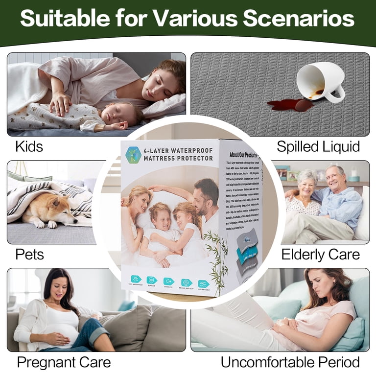 EMONIA Queen Waterproof Mattress Protector, Cooling Fabric photo 5