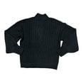 thumbnail image 2 of Vince Camuto Women's Mock Neck Cable Knit Pullover Sweater Relaxed Fit (Rich Black, S), 2 of 3