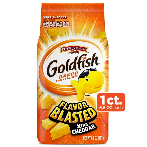 Goldfish Flavor Blasted Xtra Cheddar Crackers, Snack Crackers, 6.6 oz