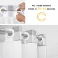 thumbnail image 5 of Grey Plaid No Hook Shower Curtain Waterproof,Bathroom Curtains with Snap in Liners and See Through Top Window,Gradient Geometric Buffalo White Checkered Hotel Style Bathtub Curtains Shower 72"Wx84"L, 5 of 8