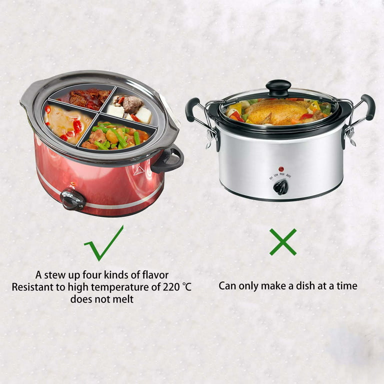 Wharick Slow Cooker Divider Liner for 6 QT Crockpot, Silicone Slow Cooker  Liners Reusable Cooker Divider, Dishwasher Safe Cooking Liner 