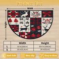 thumbnail image 3 of CURLYOOT Christmas Plaid Half Round Door Mat, Indoor Outdoor Entrance Rug, Rustic Semi Circular Area Rug, Non Slip Washable Absorbent Doormat, Laundry Room Rug 24'' x 36'', 3 of 7