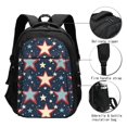 thumbnail image 4 of Travel Shoulder Computer Backpack 18 X 13.4 X 8.3in With Usb Cable And Music Jack Multi-Space Pocket Independence Day Theme Elements Star (6), 4 of 7