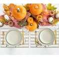 thumbnail image 5 of Fall Placemats Set of 4,12x18 Inch Stripes with Pumpkins Flowers Heat-Resistant Place Mats,Seasonal Autumn Table Decors for Farmhouse Kitchen Dining Thanksgiving Holiday Party, 5 of 6