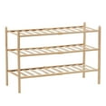 thumbnail image 3 of iKayaa 3-Tier Bamboo Shoe Rack Stackable Shoe Shelf Free Standing Storage Organizer for Entryway Hallway Closet Tabletop (Nature), 3 of 8