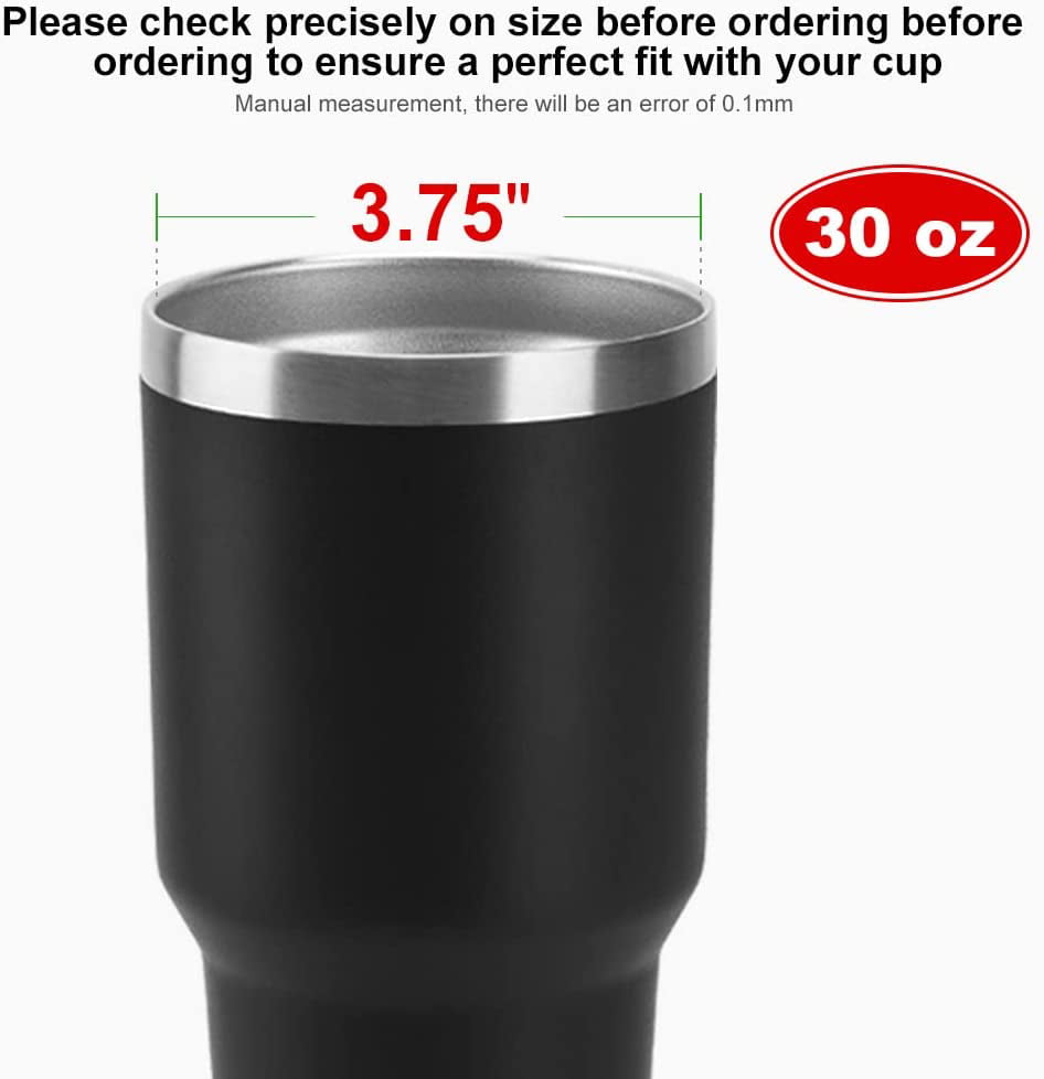  30 oz Tumbler Lids, Fits for 30Oz YETI Rambler, Ozark Trail and  More, Koodee 2 Pack Spill-proof Lids,Covers for 30 Ounce Tumbler,Cup  (Black) : Everything Else