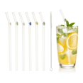 thumbnail image 1 of 6 Pcs Pajitas de Vidrio Reutilizables, 7.87" Pajita de Vidrio con Flores Resistente a los Golpes, Pajitas Lindas para Whisky, Café, Jugo, Refrescos, Té, Azul/Verde/Rosa/Gris/Blanco/Amarillo, 1 of 6