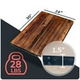 thumbnail image 2 of HEIRLOUM Reclaimed Wood Table Top - Rustic Recycled Solid Wooden Piece Perfect for Signs, Kitchens, Dining and Coffee Table Tops (Reclaimed Wood Table Top with Metal Edge,  24" x 30"), 2 of 6
