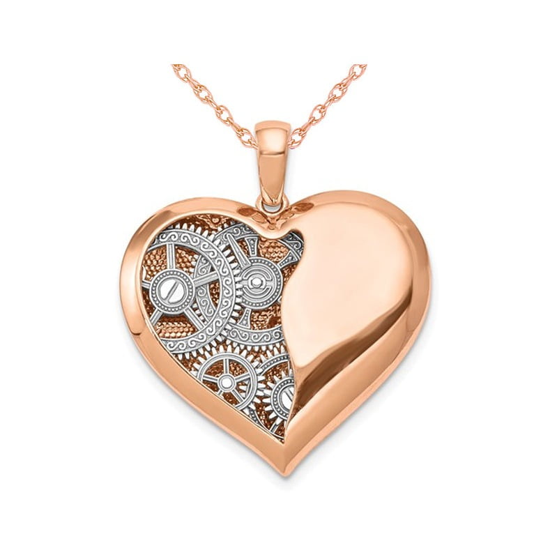 heart shaped necklace with picture inside