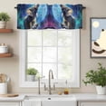 thumbnail image 2 of Elephant Valance Curtain Watercolor Roaring Elephant Fantasy Universe Planet Tree Window Valances Rod Pocket Short Curtains Window Treatments for Kitchen Bedroom Bathroom Laundry 56" x 16", 2 of 9