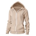 thumbnail image 2 of DAFPZW Women's Lightweight Zip Up Hoodie Long Sleeve Thin Casual Hooded Jacket Basic Slim Fit Cotton SweatShirt, 2 of 9