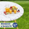 thumbnail image 2 of decorUhome Round Spandex Fitted Tablecloth for 36"-44" Tables, Washable Picnic Table Cover with Elastic, Washable Reusable Table Cloth for Dining, Marble, 2 of 8
