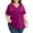Fuchsia, variant on WellSize Women Plus Size Tops Dressy Lace V Neck Shirts Casaul Short Sleeve Tunic Blouses