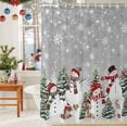 thumbnail image 6 of Shower Curtains Sets for Bathroom Decor Xmas Trees Rabbits Squirrels Waterproof Bathroom Curtain with Hooks, Winter Snowmen Snowflakes for Bathroom Decor,72x72IN, 6 of 9