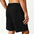 thumbnail image 5 of Cotton Linen Mens Shorts Breathable Button Elastic Waist Business Casual Golf Short Pants Dad Gifts, 5 of 8