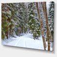 thumbnail image 2 of Snowy Road dans la Forêt - Impression sur Toile Paysage, 2 of 4