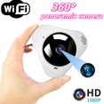 thumbnail image 2 of 360 ° Cámara panorámica Wifi 1080P HD protección de seguridad ojo de pez cámara IP hogar inteligente visión nocturna CCTV pequeña videocámara de vigilancia, 2 of 4