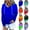 Blue, variant on Cmfcve Women's Novelty Sweatshirts Gradient Print Button Athletic Hoodies Long Sleeve Pocket Pullover Track Jackets