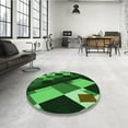 thumbnail image 4 of Ahgly Company Machine Washable Indoor Square Transitional Deep Emerald Green Area Rugs, 5' Square, 4 of 7