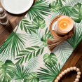 thumbnail image 3 of Tropical Palm Leaves Table Runner 70 Inches, Green Monstera Leaf Plants Summer Beige Bed Runner Dresser Scarves Tabletop for Indoor Outdoor Parties/Ceremony/Banquet, 13" x 70", 3 of 9