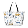 thumbnail image 2 of PAYOHTO Childish Pattern Dinosaur Driver Large Beach Tote Bags for Womens Mens Sandproof Swim Pool Bag with Zipper for Travel Vacation, 2 of 7