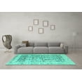 thumbnail image 3 of Ahgly Company Indoor Round Persian Turquoise Blue Traditional Area Rugs, 5' Round, 3 of 4