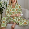 thumbnail image 6 of Uemuo Daisies Flowers Pattern Womens Pajama Sets,PJ Set for Women,Pajamas for Women Logo,Long Sleeve Pajama Set for Women,Soft Long Sleeve Top With Pants-XX-Large, 6 of 9