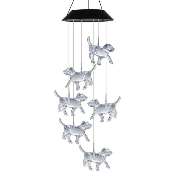 Solar Powered Dog Light Wind Chimes Lamp Color Changing Decor ψш Garden ιд L3