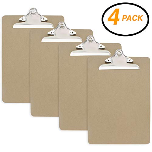 Emraw Standard Size Wooden Clipboards Flat Hanging Hardboard Set with
