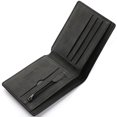 thumbnail image 4 of Cartera para hombre, corta, con cremallera, sencilla, de piel suave, ligera, estilo vintage, para estudiantes, 4 of 5