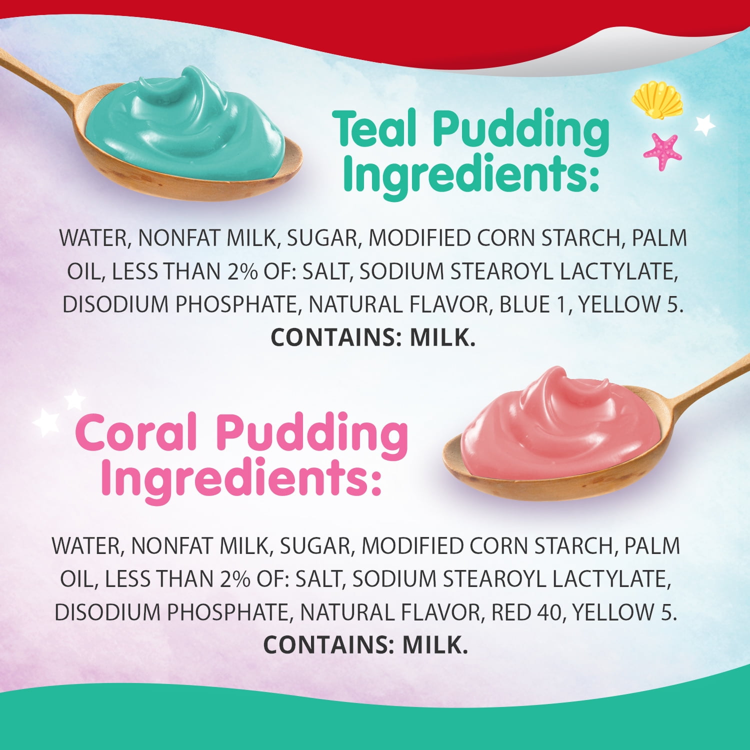 Snack Pack Mermaid Splashes Pudding Cups, 3.25 oz, 6 Pack
