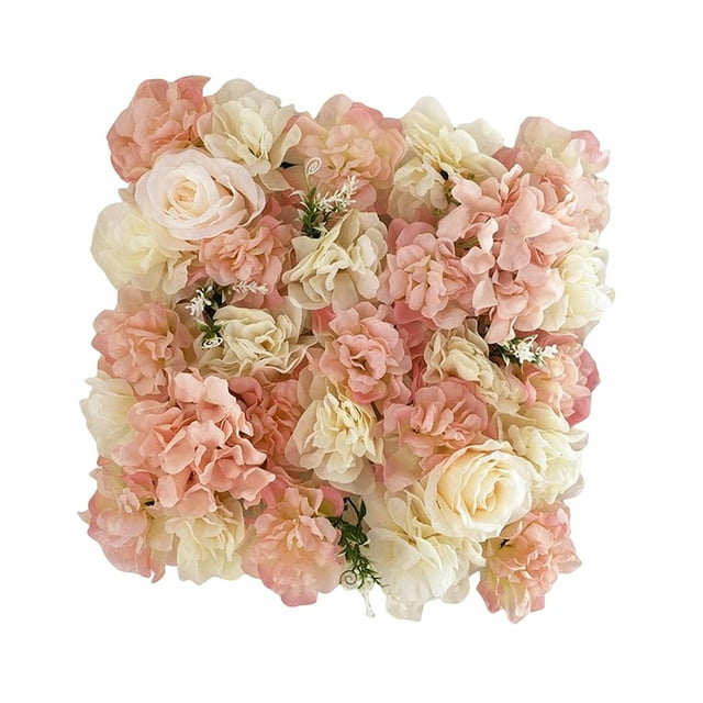 GUOOL Artificial Flower Wall Panel Floral Mat Flower Arrangements Photo Background for Champagne Pink