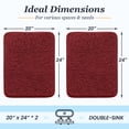 thumbnail image 3 of Sasttie Chenille Bathroom Rugs 20x24, 2 Pack Quick Dry Machine Washable Bath Mats with Rubber Backing,Wine Red, 3 of 9