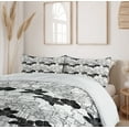 thumbnail image 6 of Ambesonne Floral Duvet Cover Sets, Exotic Orchid Contours Art, 2-King, Black and Off White, 6 of 7