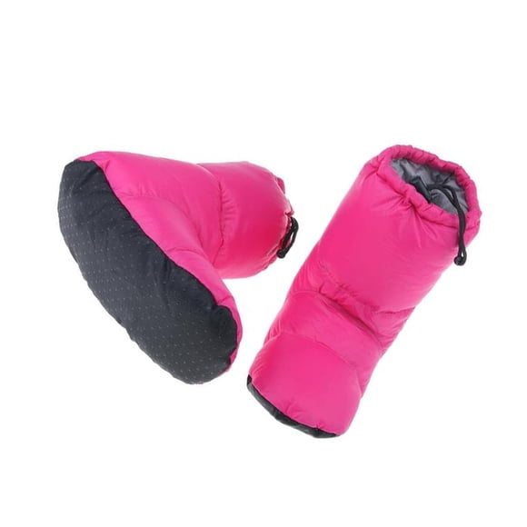 Sonducket White Down Slippers Winter Warm Camping Foot Booties Tent Deportes y aire libre Rosa roja SG