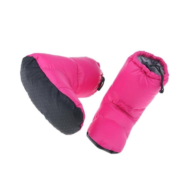 Greeniant Zapatillas de plumón de ganso blanco Invierno Cálido Tienda de campaña Botines de pie Deportes y aire libre Rosa roja SG