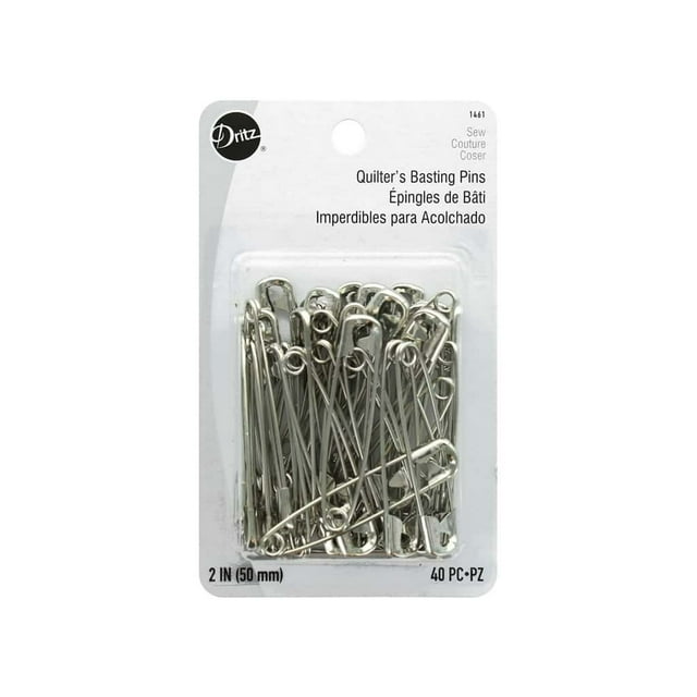 Dritz Colchas de 2” Alfileres de Seguridad de Acero Niquelado 40 Pzas (#1461)